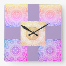 Horloge Carré Mandala