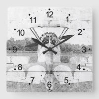 Horloge Carré rétros de l'avion antique