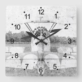 Carrée Horloge Carré rétros de l'avion antique
