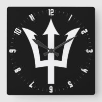 Horloge Carré Trident de la Barbade