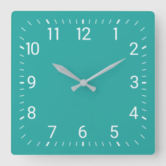 Carrée Horloge Carré Turquoise