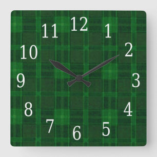 Carrée Horloge Carré verte