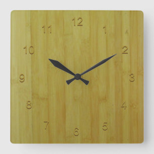 Carrée Horloge - Cartes en bambou