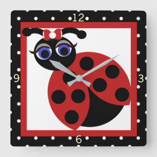 Carrée Horloge coccinelle Madeleine Toon