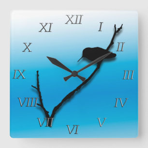 Carrée Horloge - Colibris à la branche