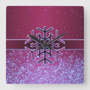 Carrée Horloge Cool de luxe de flocon de neige Noël
