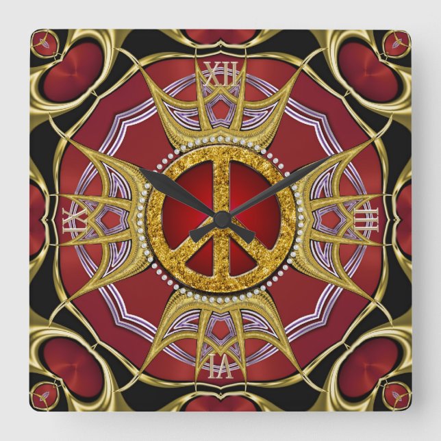 Carrée Horloge d'amour Red Gold Royale Peace (Recto)