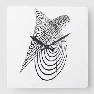 Carrée Horloge d'art géométrique