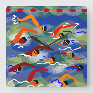 Carrée Horloge de bain d'eau libre