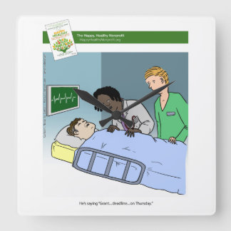 Carrée Horloge de bande dessinée d'écriture de Grant