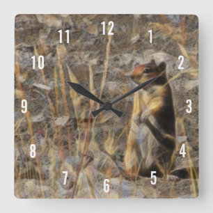 Carrée Horloge de carré de chien de prairie