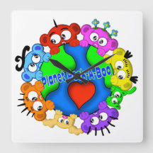 Horloge de conception du logo de Planet Peek-A-Boo