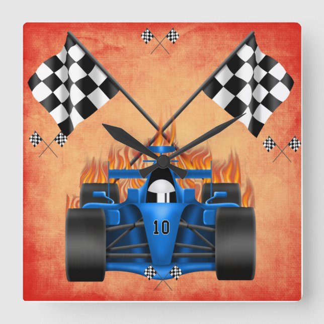 Carrée Horloge de courses d'automobiles (Recto)