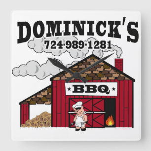 Carrée Horloge de coutume du BBQ de Dominck