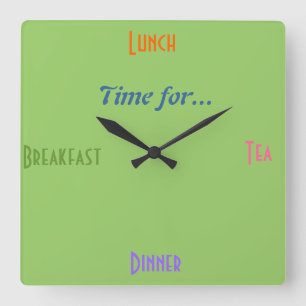 Carrée Horloge de cuisine~Un cadeau pour les gourmets Res