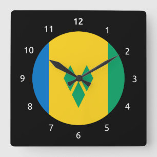 Carrée Horloge de drapeau de Vincentian de saint