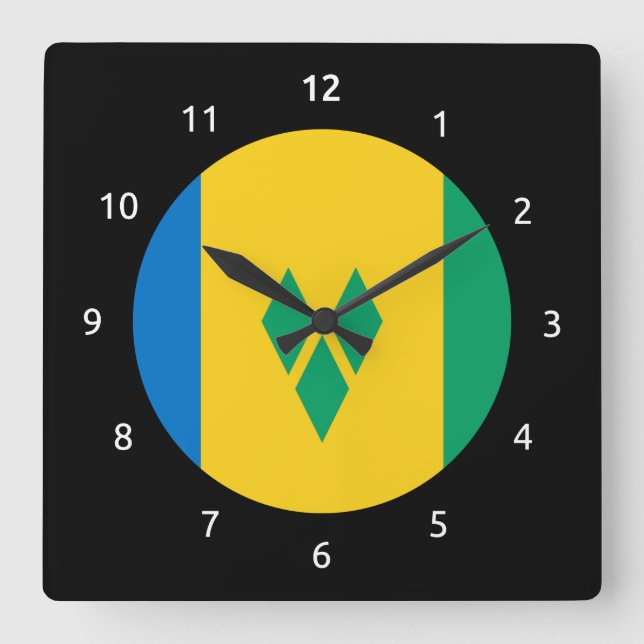 Carrée Horloge de drapeau de Vincentian de saint (Recto)