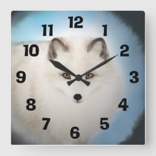 Carrée Horloge de Fox de l'Arctique