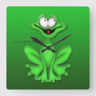 Carrée horloge de grenouille