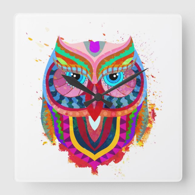 Carrée Horloge de hibou (Recto)