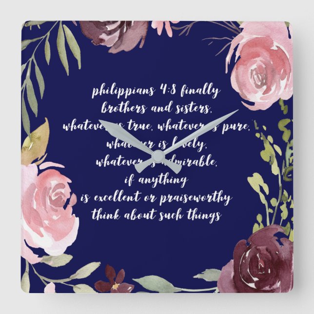 Carrée Horloge de la Bible chrétienne et de l'écriture (Recto)