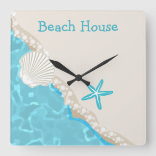 Carrée Horloge de la cuisine de plage