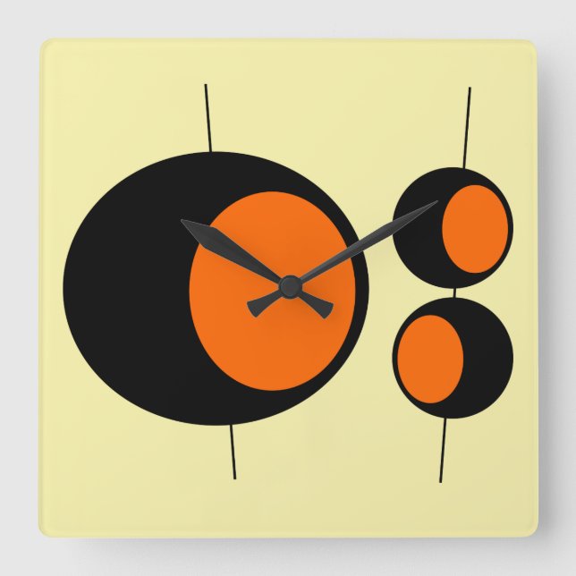 Carrée Horloge DE LA CUISINE LEMON STARBURST Moderne du m (Recto)
