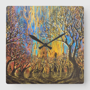 Carrée Horloge de la forêt mystique