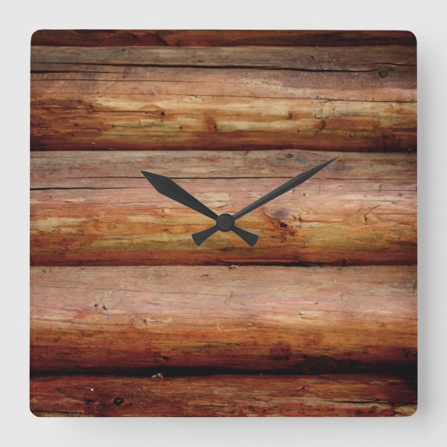 Carrée Horloge de la paroi du journal rustique (Recto)