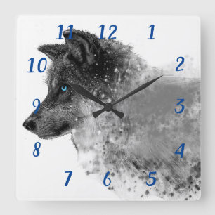 Carrée Horloge de loup de chimères