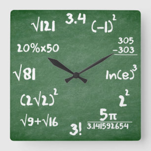 Carrée Horloge de maths pour des amants de mathématiques