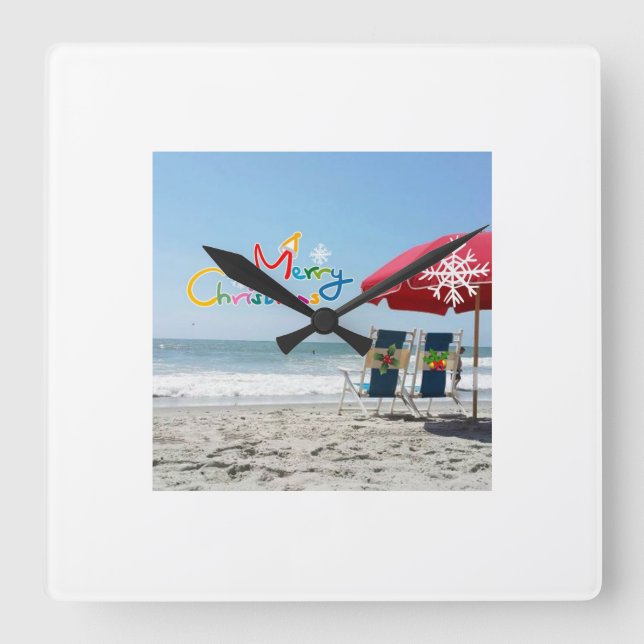 CARRÉE HORLOGE DE NOËL DE PLAGE (Recto)