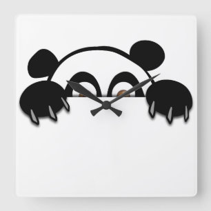 Carrée Horloge de panda