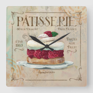 Carrée Horloge de Patisserie, "Frambosier "