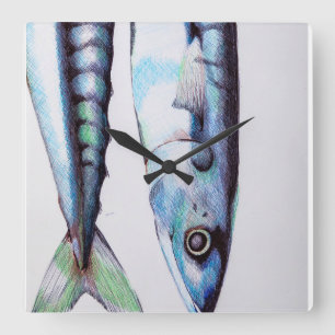 Carrée Horloge de sardine