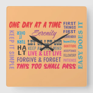 Carrée horloge de slogans de récupération