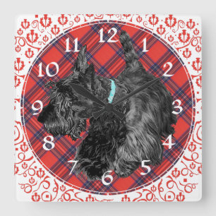 Carrée Horloge de Terrier d'écossais
