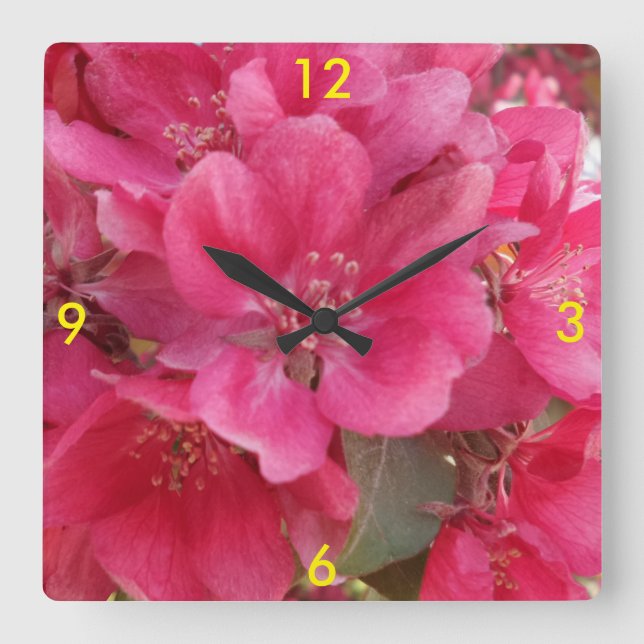 Carrée Horloge des fleurs du printemps (Recto)