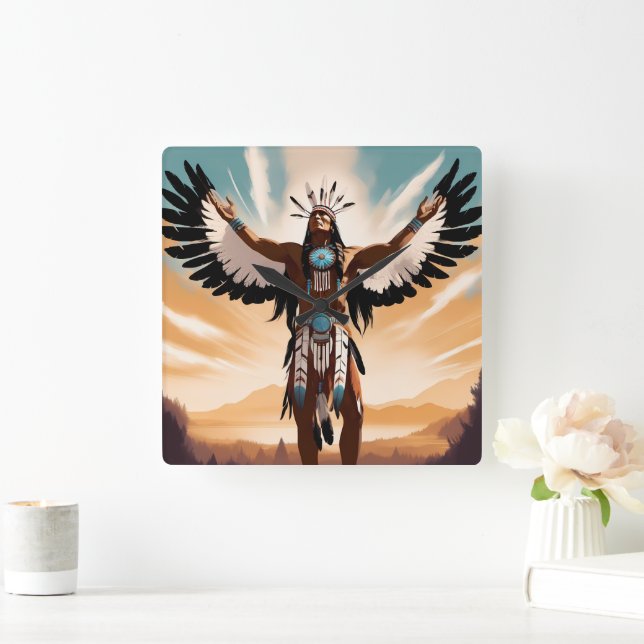 Carrée Horloge des guerriers amérindiens (Maison)