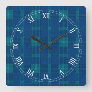 Carrée Horloge des numéros romains des Carrés à plaid ble