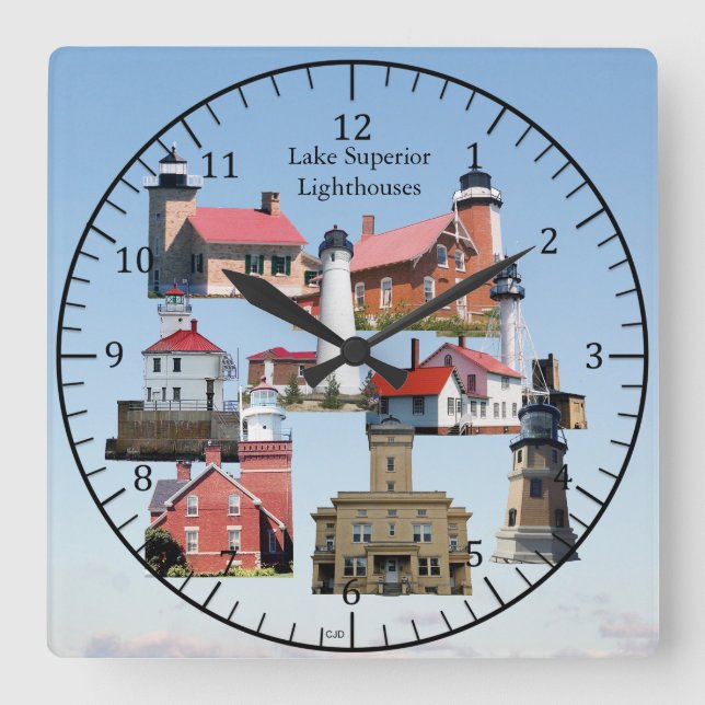 Carrée Horloge des phares du lac Supérieur (Recto)