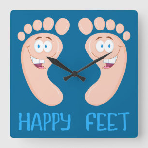 Carrée horloge des pieds heureux