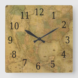 Carrée Horloge du Carré de carte USA