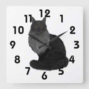 Carrée Horloge du Maine Coon