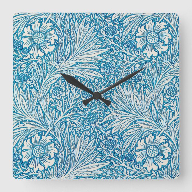 CARRÉE HORLOGE DU MUR ACRYLIQUE : WILLIAM MORRIS DESIGNS (Recto)