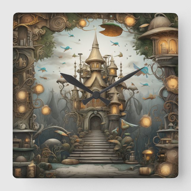 Carrée Horloge du mur de l'Imaginaire (Recto)