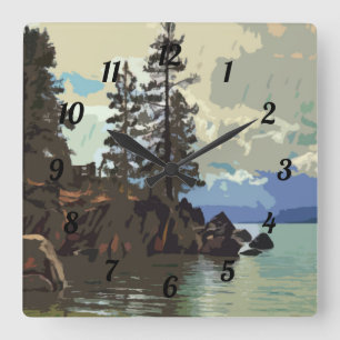Carrée Horloge du port de sable du lac Tahoe