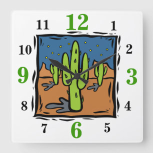 Carrée Horloge du sud-ouest de paysage avec des nombres
