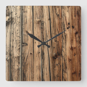 Carrée Horloge en bois de chêne