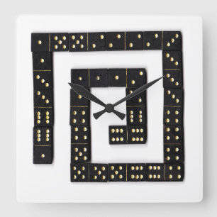 Carrée Horloge en spirale de domino